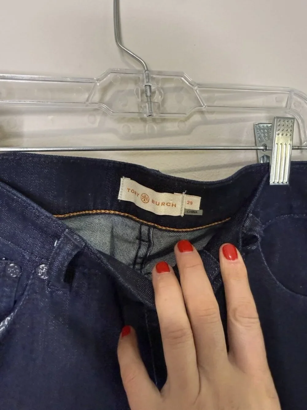 Tory Burch Cropped Skinny Jeans Darkwash Indigo